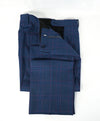 SAKS FIFTH AVE - Bold Blue & Red Plaid Flat Front Dress Pants - 29W