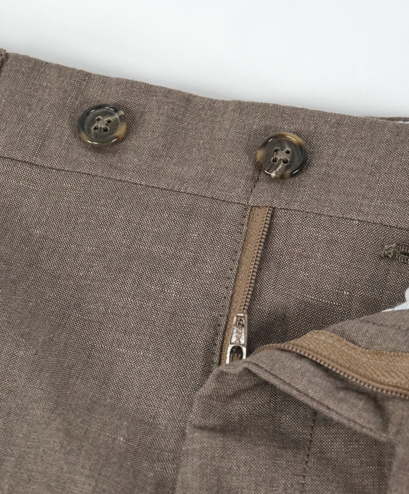 SAKS FIFTH AVE - Summer Blend Wool & Linen Flat Front Dress Pants - 32W