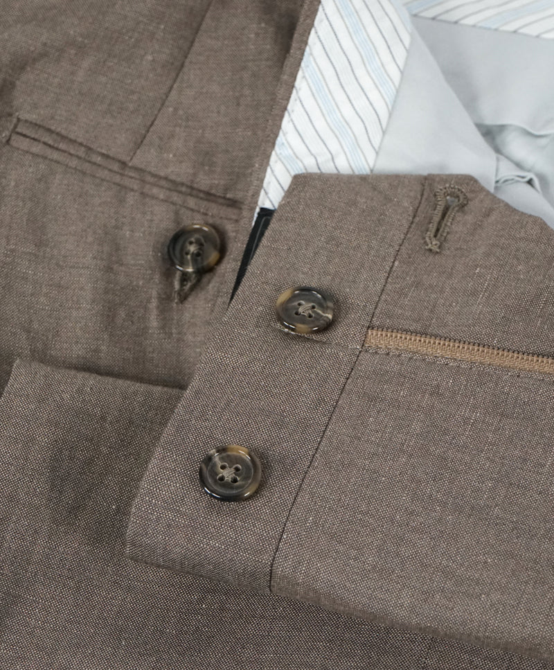 SAKS FIFTH AVE - Summer Blend Wool & Linen Flat Front Dress Pants - 32W