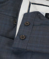 SAKS FIFTH AVE - Abstract Plaid Medium Blue Flat Front Dress Pants - 32W