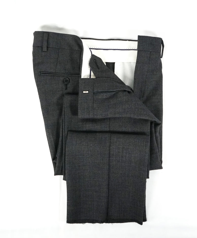 SAKS FIFTH AVE - Bold Gray Birdseye Flat Front Dress Pants - 29W
