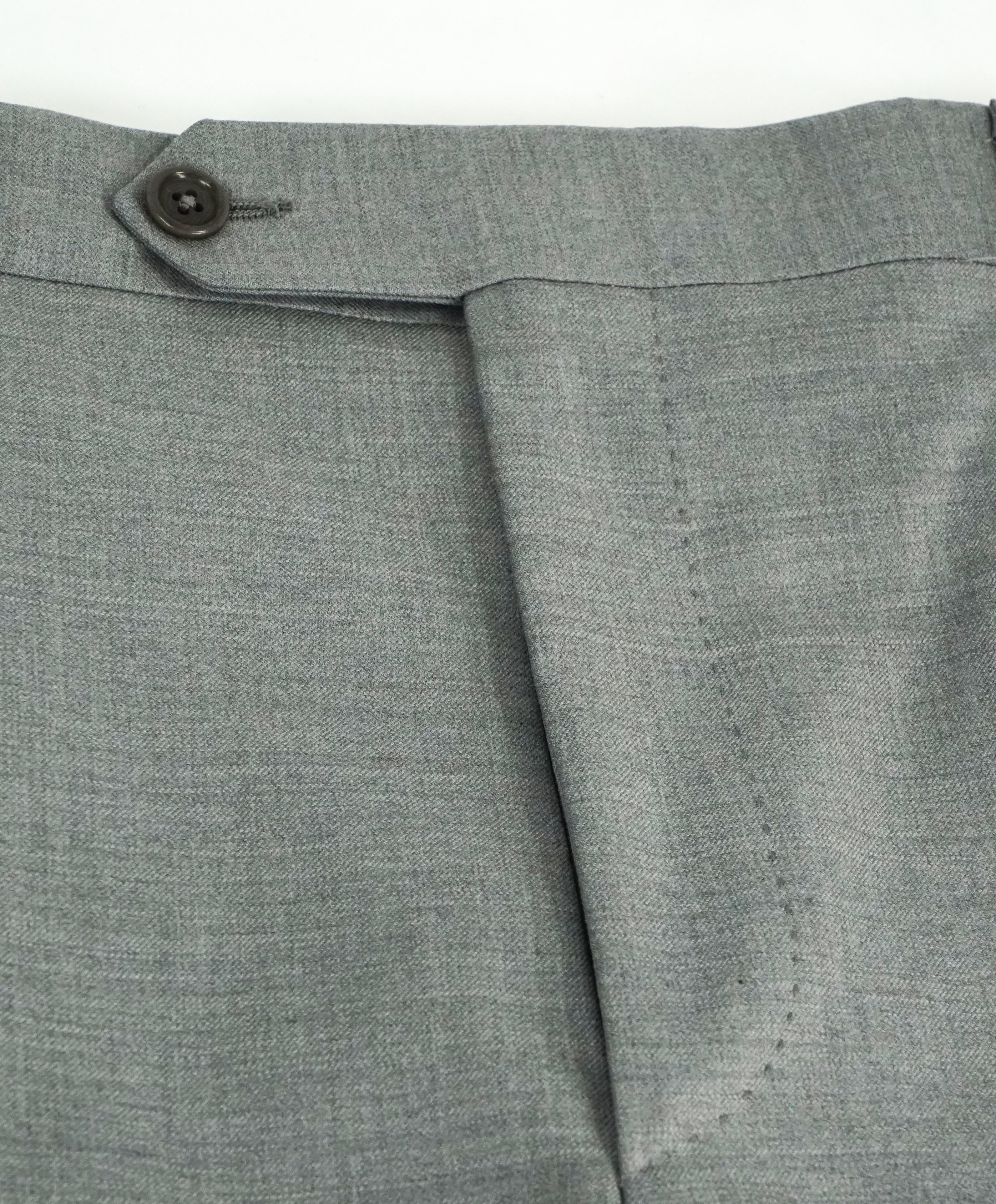 SAKS FIFTH AVE -Gray Wool MADE IN ITALY Flat Front Dress Pants -  36W
