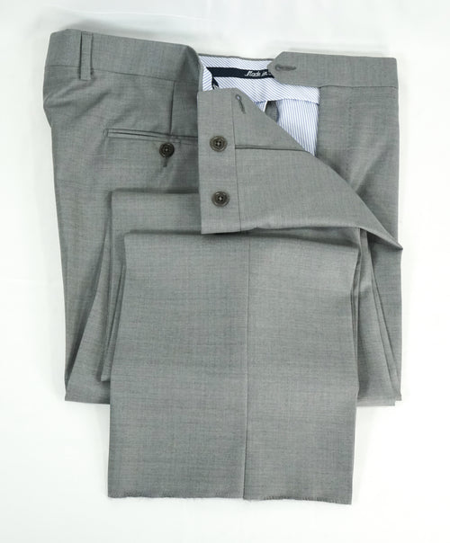SAKS FIFTH AVE -Gray Wool MADE IN ITALY Flat Front Dress Pants -  36W