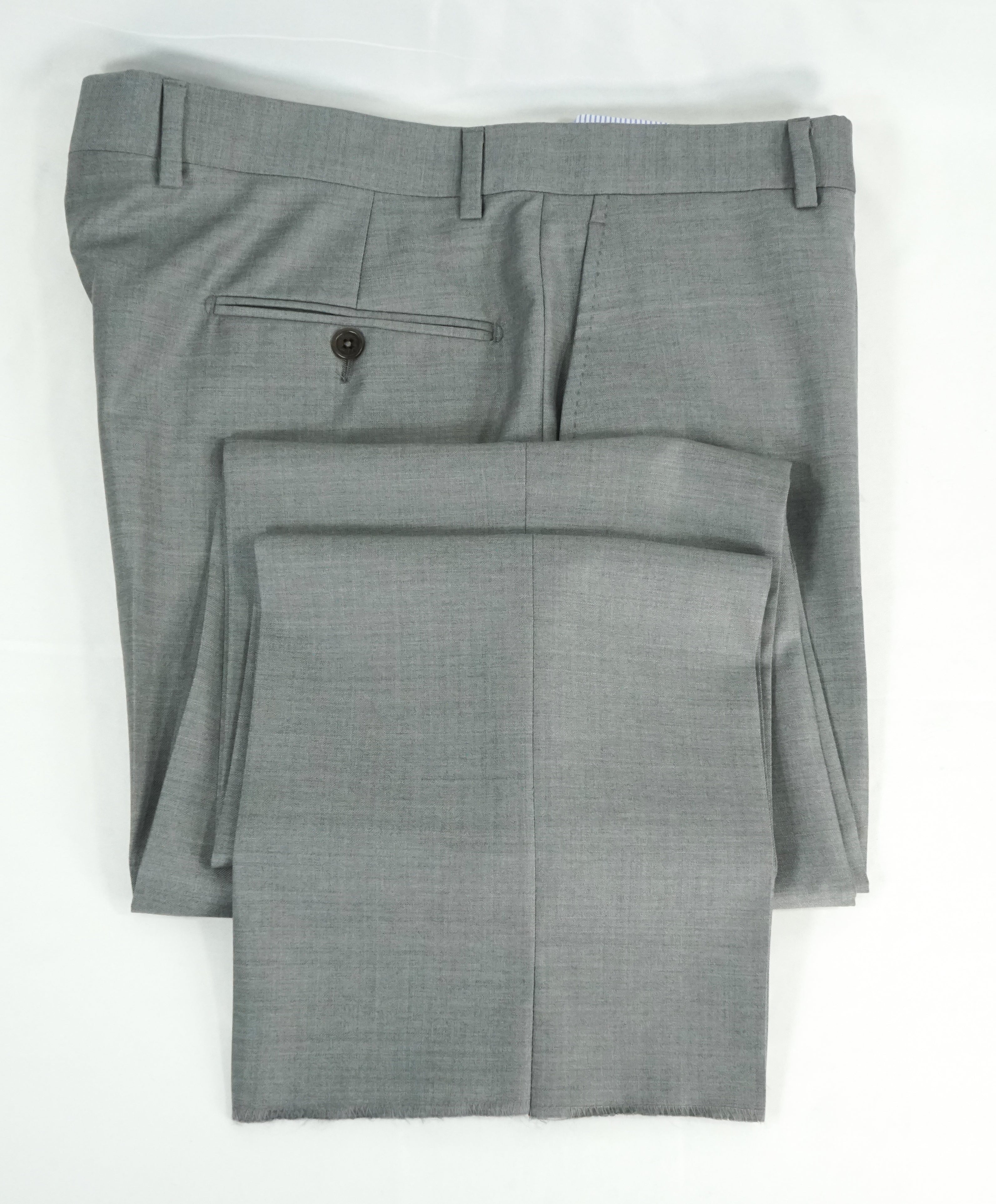 SAKS FIFTH AVE -Gray Wool MADE IN ITALY Flat Front Dress Pants -  36W