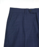 SAKS FIFTH AVE - Bold Blue Plaid Check MADE IN ITALY Flat Front Dress Pants - 34W