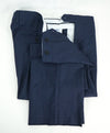 SAKS FIFTH AVE - Blue Micro Plaid Check MADE IN ITALY Flat Front Dress Pants - 34W