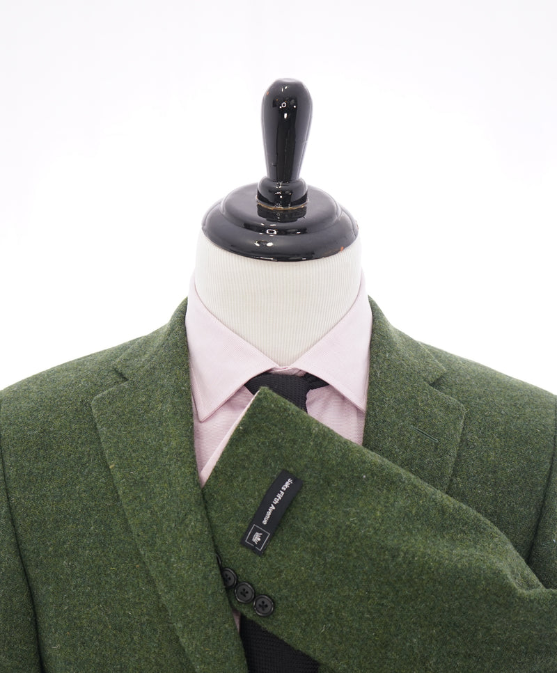 SAKS 5TH AVE BY HICKEY FREEMAN - Green Flannel Wool Blazer -  44L