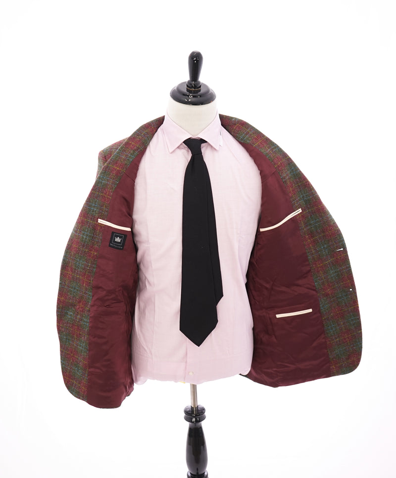SAKS 5TH AVE BY HICKEY FREEMAN - Madras Multi-Color Plaid Flannel Blazer - 42R