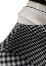 SAKS 5TH AVE BY HICKEY FREEMAN - Navy & Ivory Houndstooth Wool Blazer - 44R