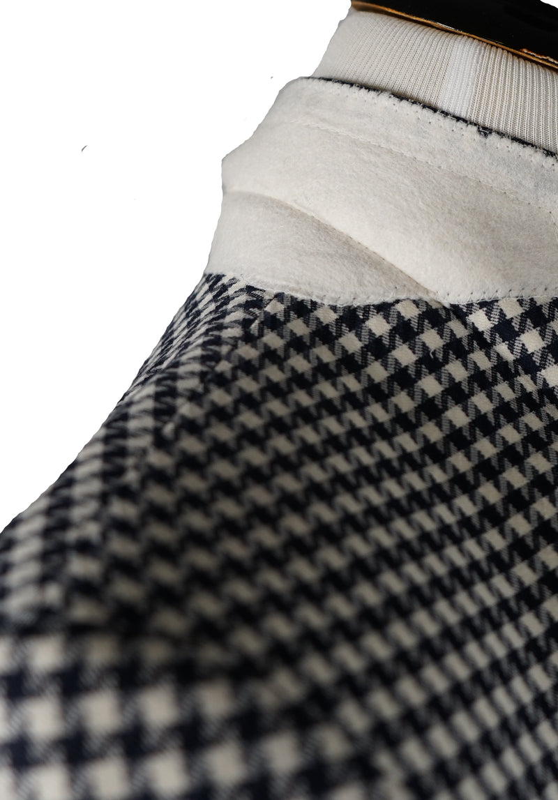 SAKS 5TH AVE BY HICKEY FREEMAN - Navy & Ivory Houndstooth Wool Blazer - 46L