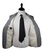 SAKS 5TH AVE BY HICKEY FREEMAN - Navy & Ivory Houndstooth Wool Blazer - 46L