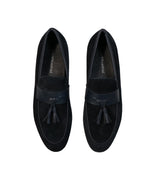 SAKS FIFTH AVENUE- Blue Leather & Suede Tassel Loafers - 11