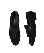 SAKS FIFTH AVENUE- Blue Leather & Suede Tassel Loafers - 11