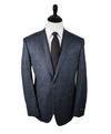 SAKS FIFTH AVENUE  - 100% Cashmere Slim Windowpane Blue Plaid Blazer- 44R