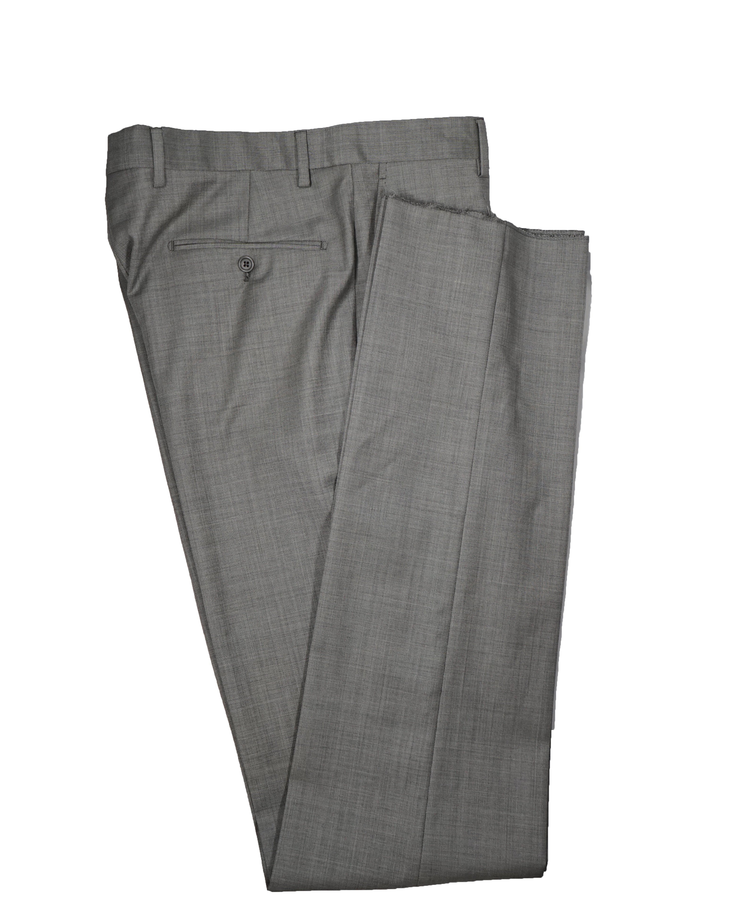 SAKS FIFTH AVENUE -  Gray Textured Made In Italy Dress Pants - 38W