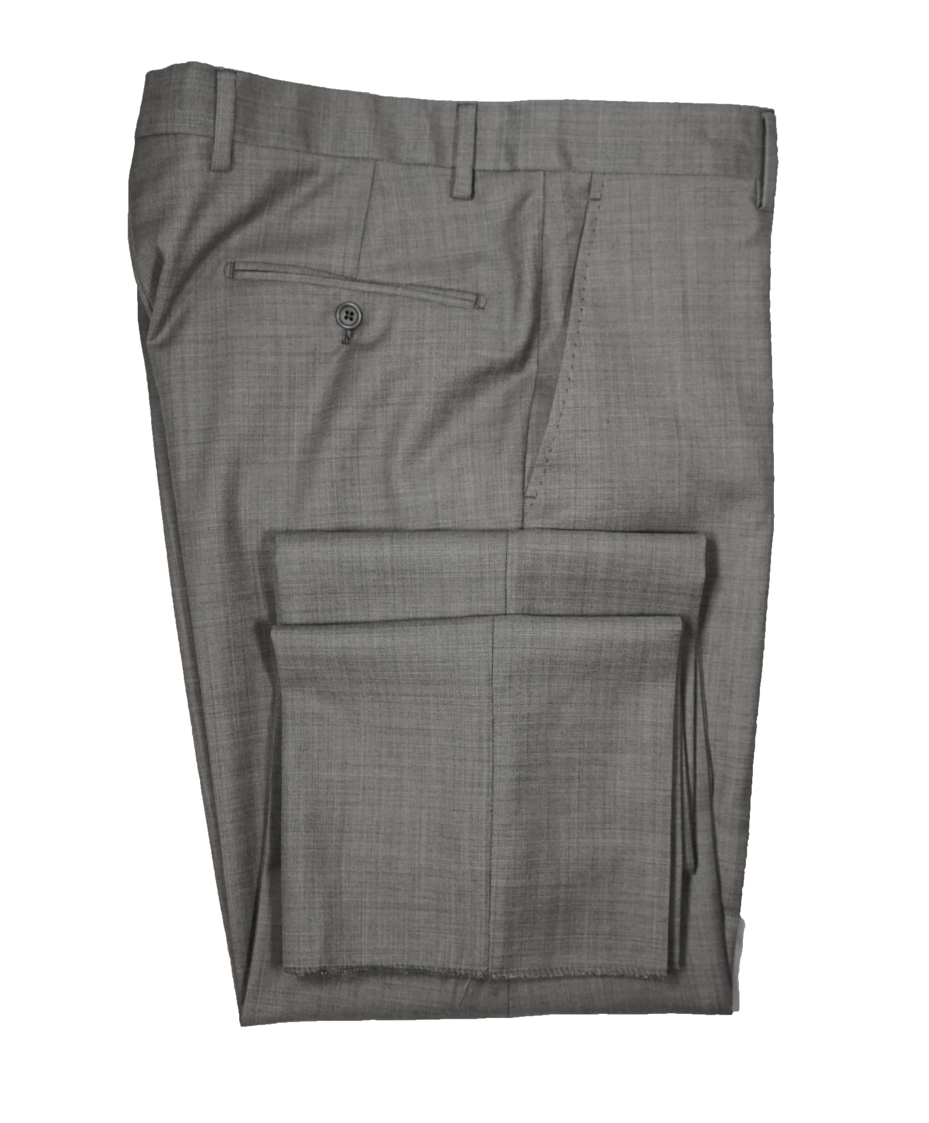 SAKS FIFTH AVENUE -  Gray Textured Made In Italy Dress Pants - 38W