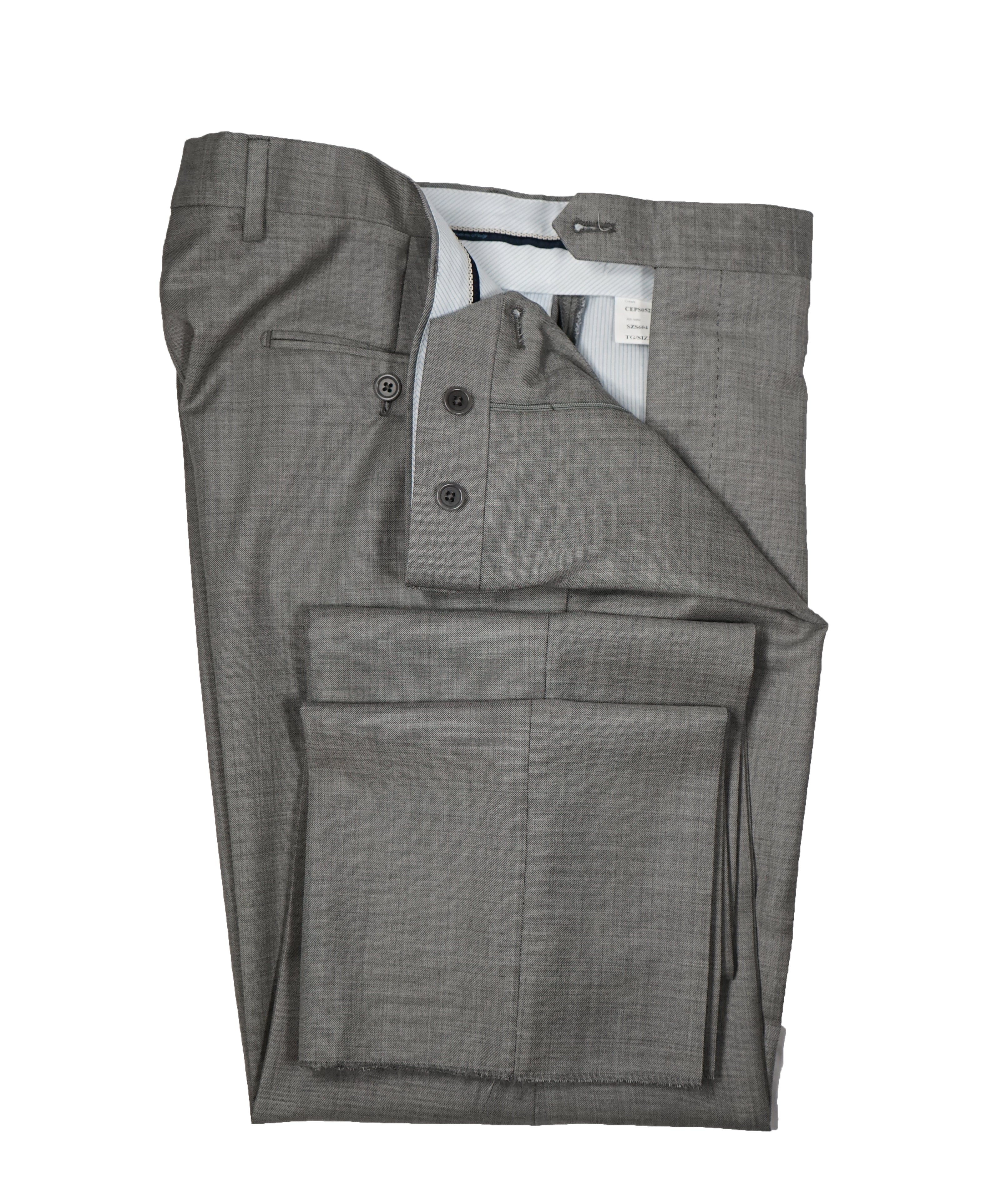 SAKS FIFTH AVENUE -  Gray Textured Made In Italy Dress Pants - 38W