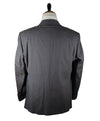 SAKS FIFTH AVENUE - Trim Fit Gray & Blue Stripe Wool Suit - 46R