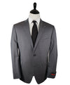 SAKS FIFTH AVENUE - Trim Fit Gray & Blue Stripe Wool Suit - 46R