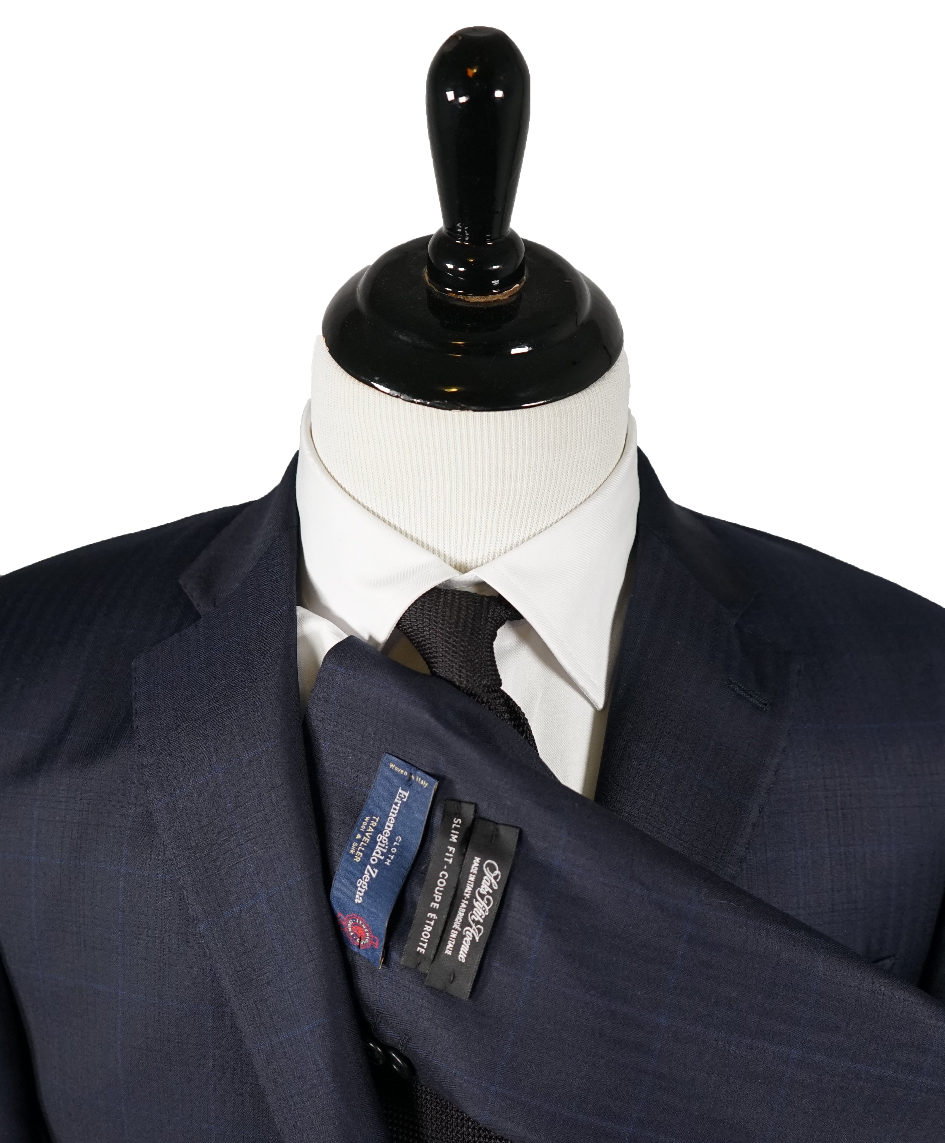 SAKS FIFTH AVENUE / ERMENEGILDO ZEGNA- Slim Silk Blend Plaid Blazer- 40R