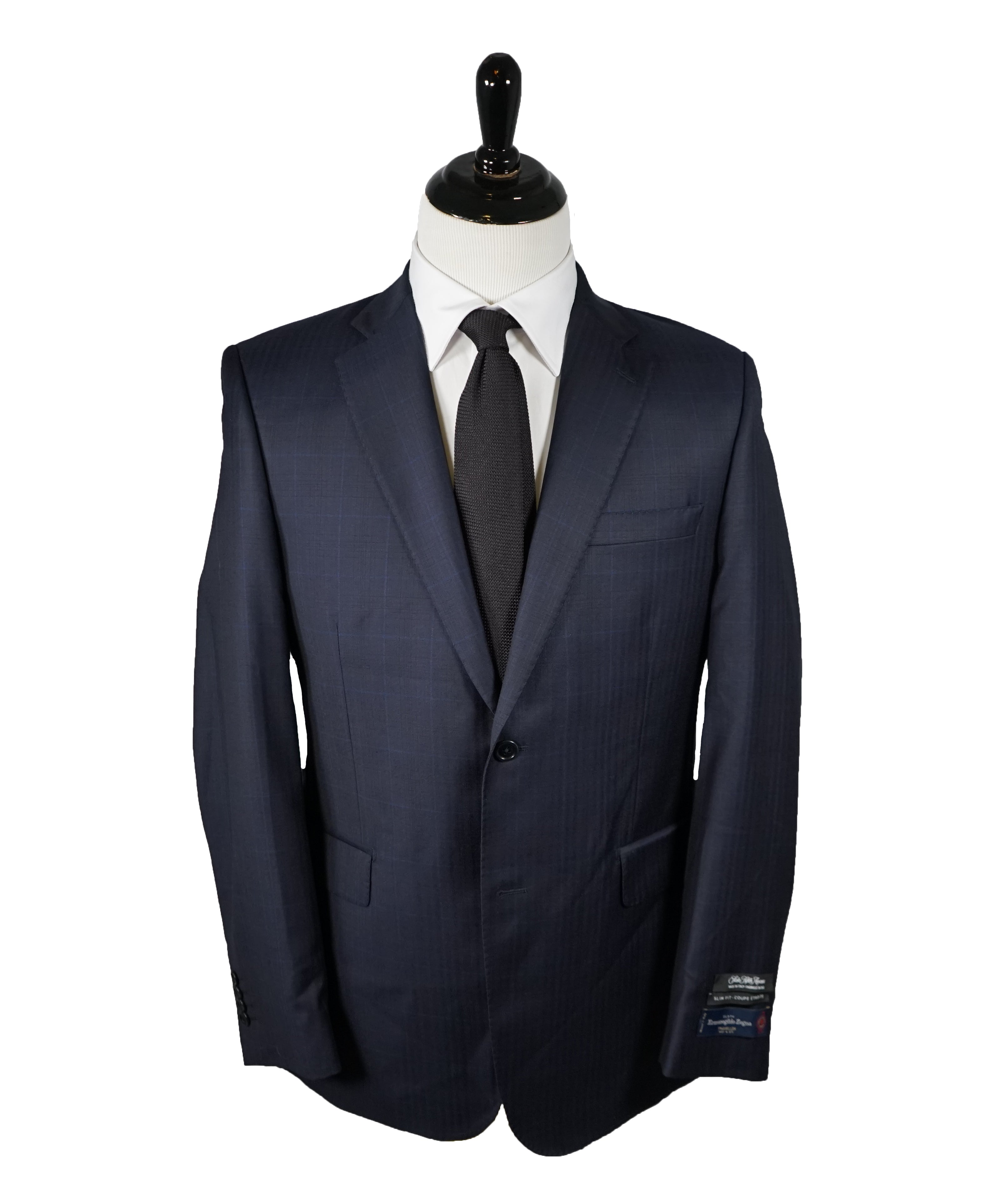 SAKS FIFTH AVENUE / ERMENEGILDO ZEGNA- Slim Silk Blend Plaid Blazer- 40R
