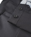 SAKS FIFTH AVE - Black Stripe Wool MADE IN ITALY Flat Front Dress Pants - 34W