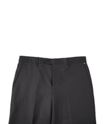 SAKS FIFTH AVE - Black Stripe Wool MADE IN ITALY Flat Front Dress Pants - 34W