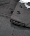 SAKS FIFTH AVE - Gray Micro Herringbone Flat Front Dress Pants - 33W