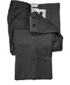 SAKS FIFTH AVE - Gray Micro Herringbone Flat Front Dress Pants - 33W
