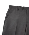 SAKS FIFTH AVE - Gray W Purple Lining Wool MADE IN ITALY Flat Front Dress Pants - 32W