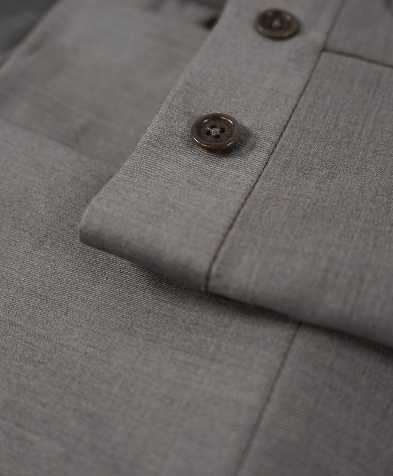 SAKS FIFTH AVE - Gray Wool MADE IN ITALY Flat Front Dress Pants - 38W