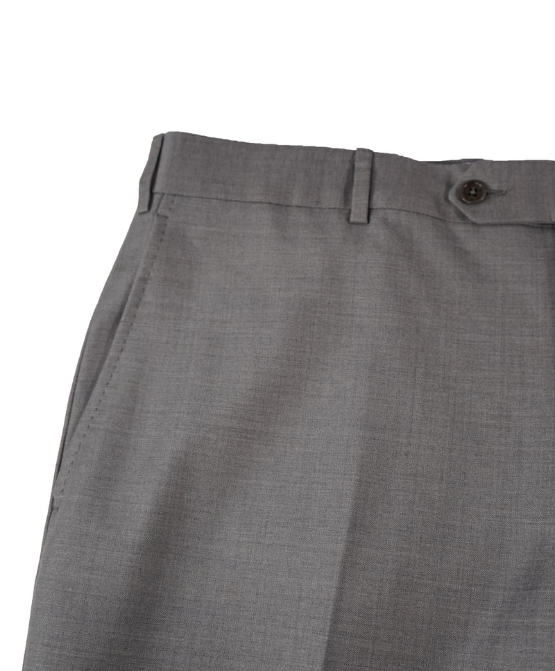 SAKS FIFTH AVE - Gray Wool MADE IN ITALY Flat Front Dress Pants - 38W