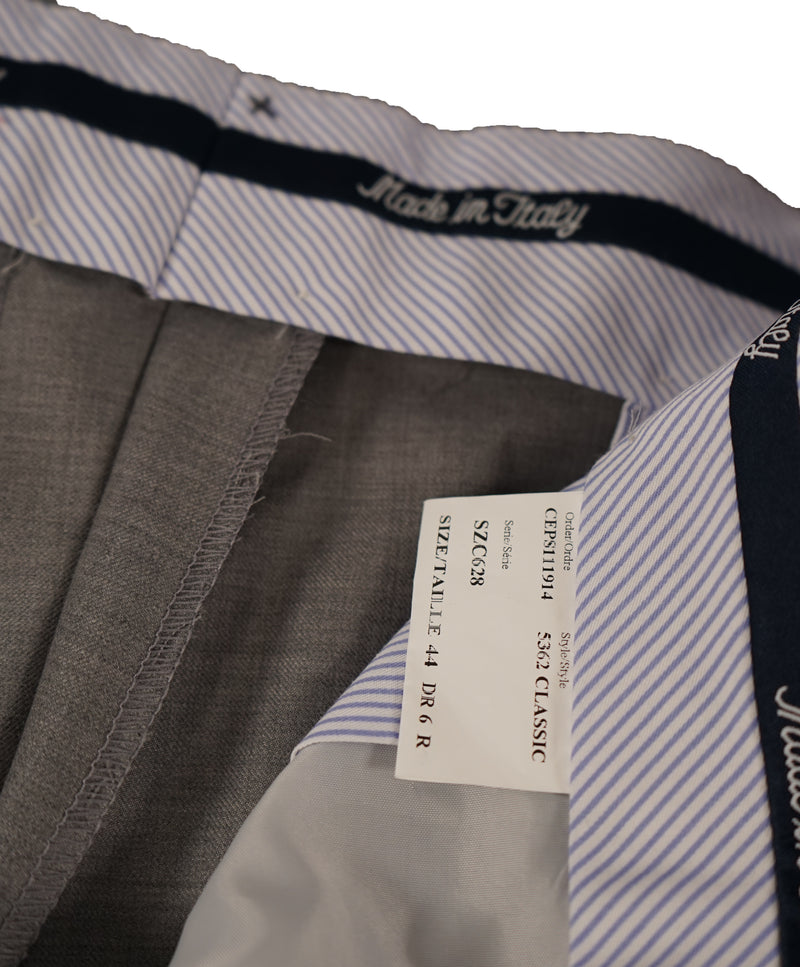 SAKS FIFTH AVE - Gray Wool MADE IN ITALY Flat Front Dress Pants - 38W