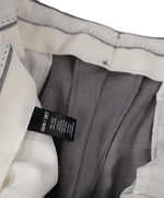 SAKS FIFTH AVE - Light Gray Wool Flat Front Dress Pants - 35W
