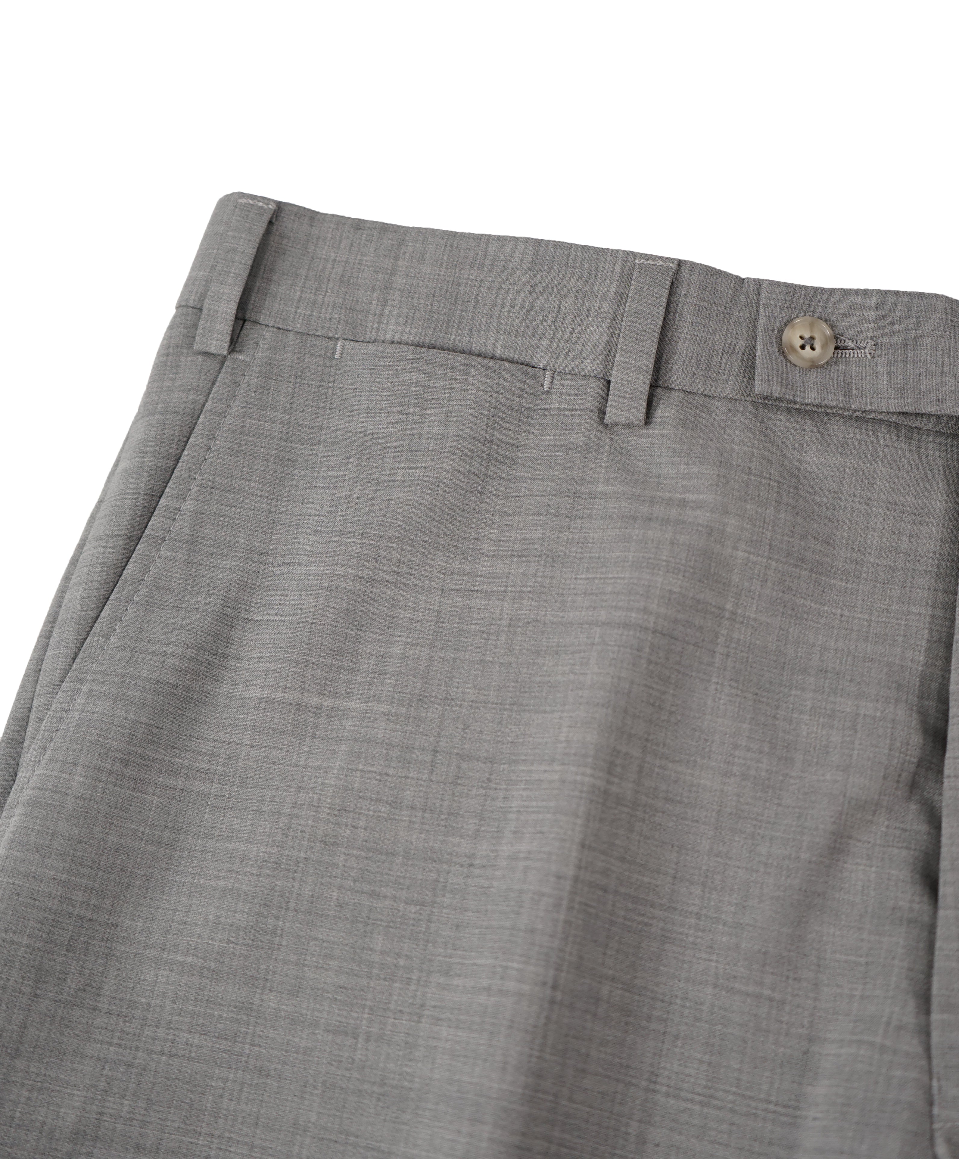 SAKS FIFTH AVE - Light Gray Wool MADE IN ITALY Flat Front Dress Pants - 36W