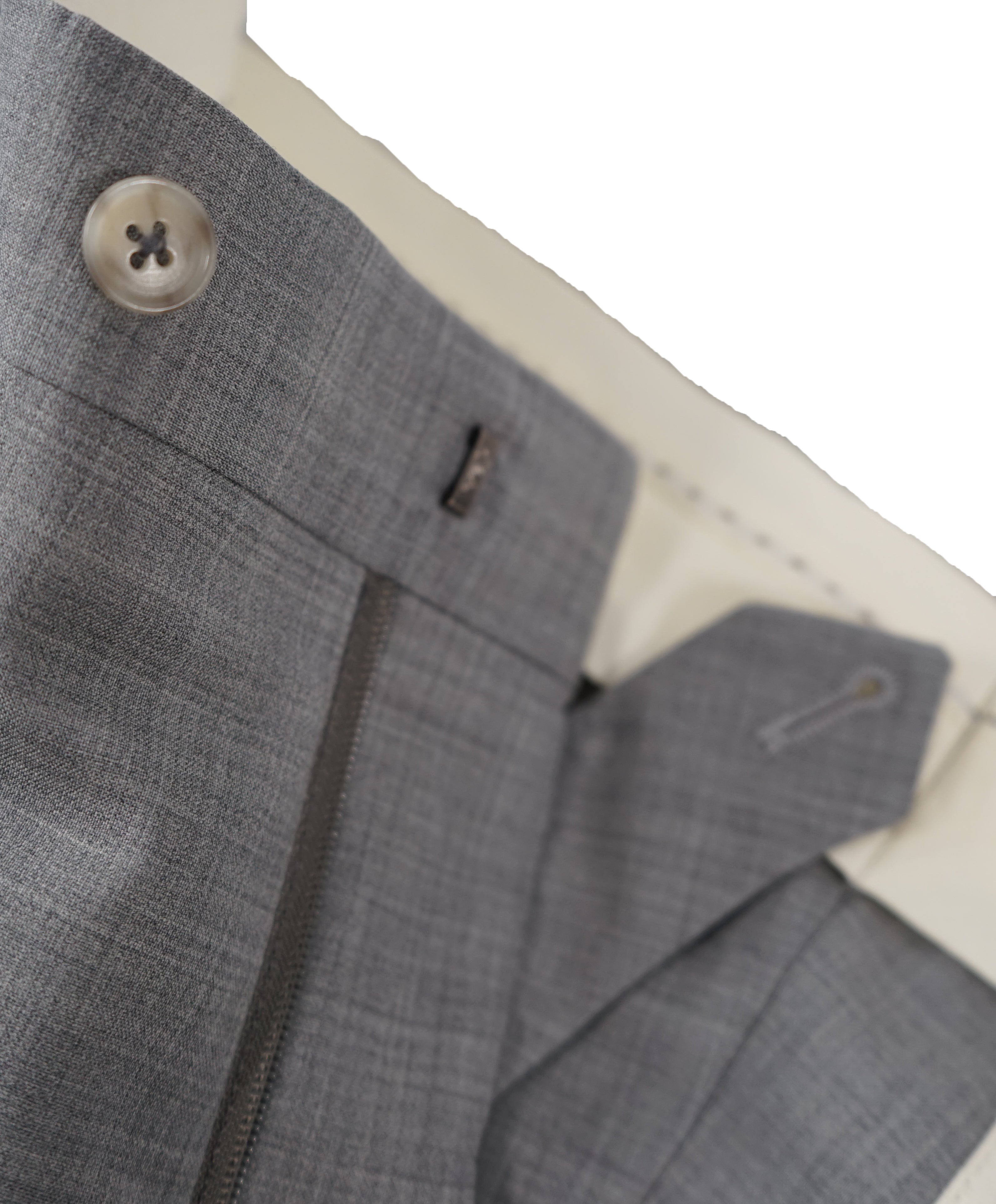 SAKS FIFTH AVE - Light Gray Wool MADE IN ITALY Flat Front Dress Pants - 36W