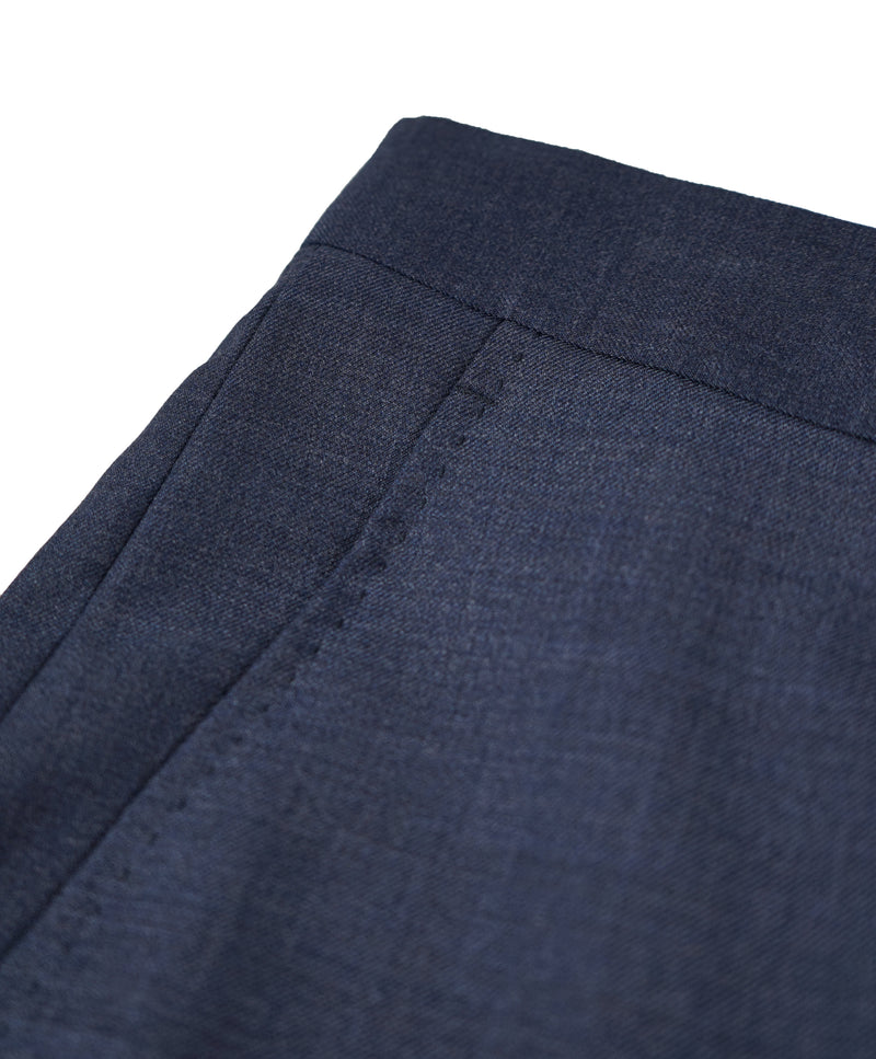 SAKS FIFTH AVE - Medium Blue MADE IN ITALY Flat Front Dress Pants - 34W