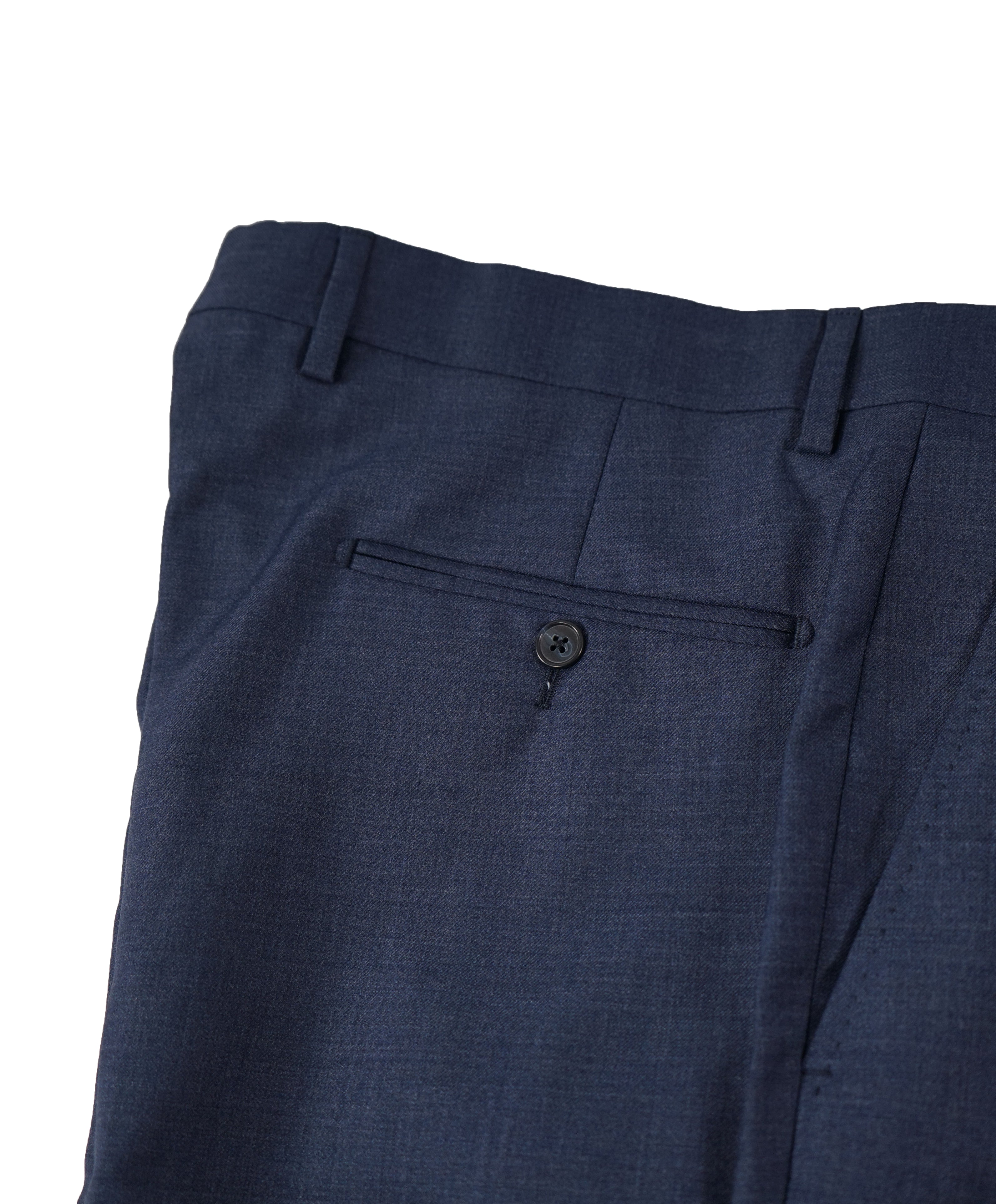 SAKS FIFTH AVE - Medium Blue MADE IN ITALY Flat Front Dress Pants - 34W