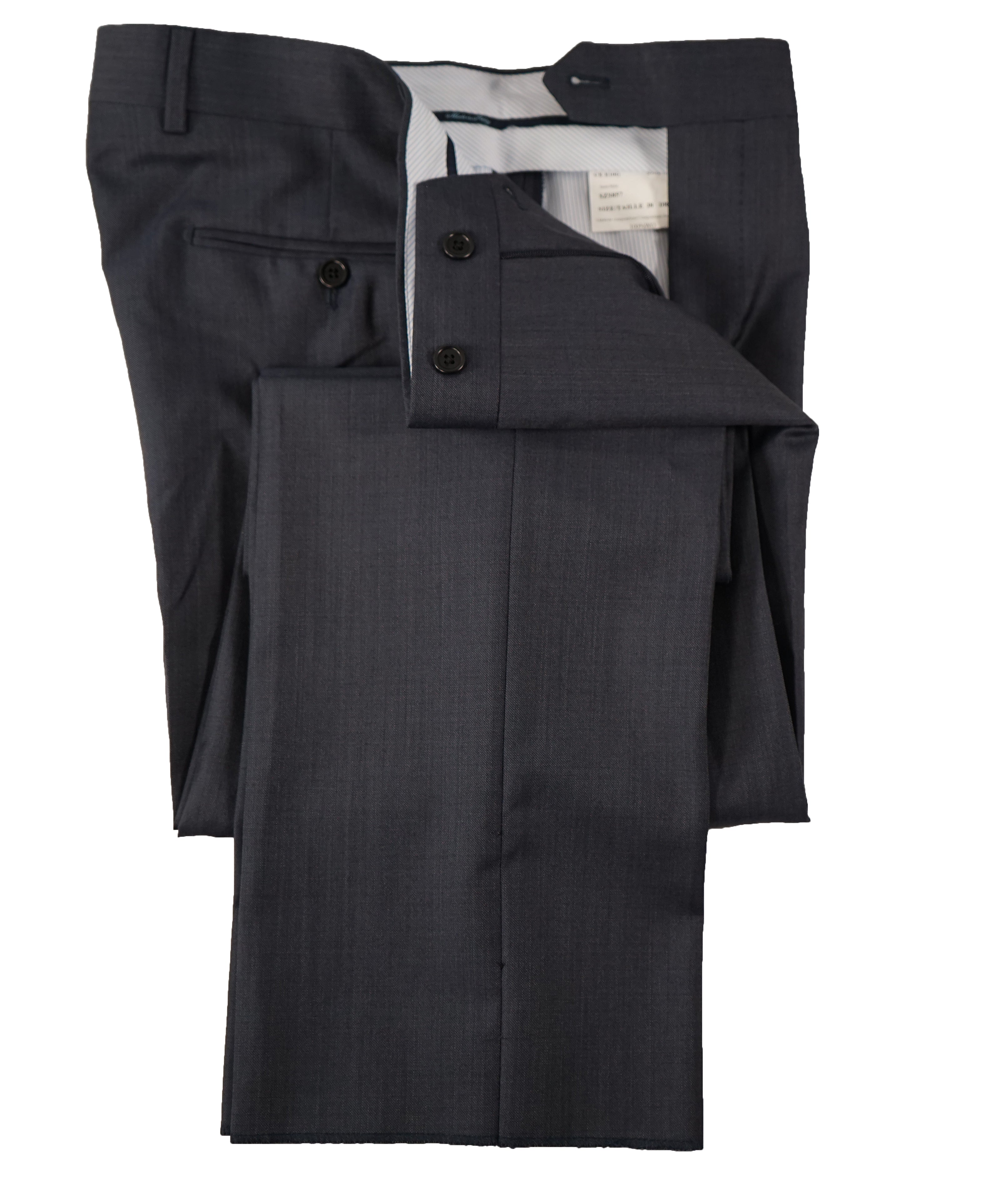 SAKS FIFTH AVE - Medium Blue MADE IN ITALY Flat Front Dress Pants - 32W