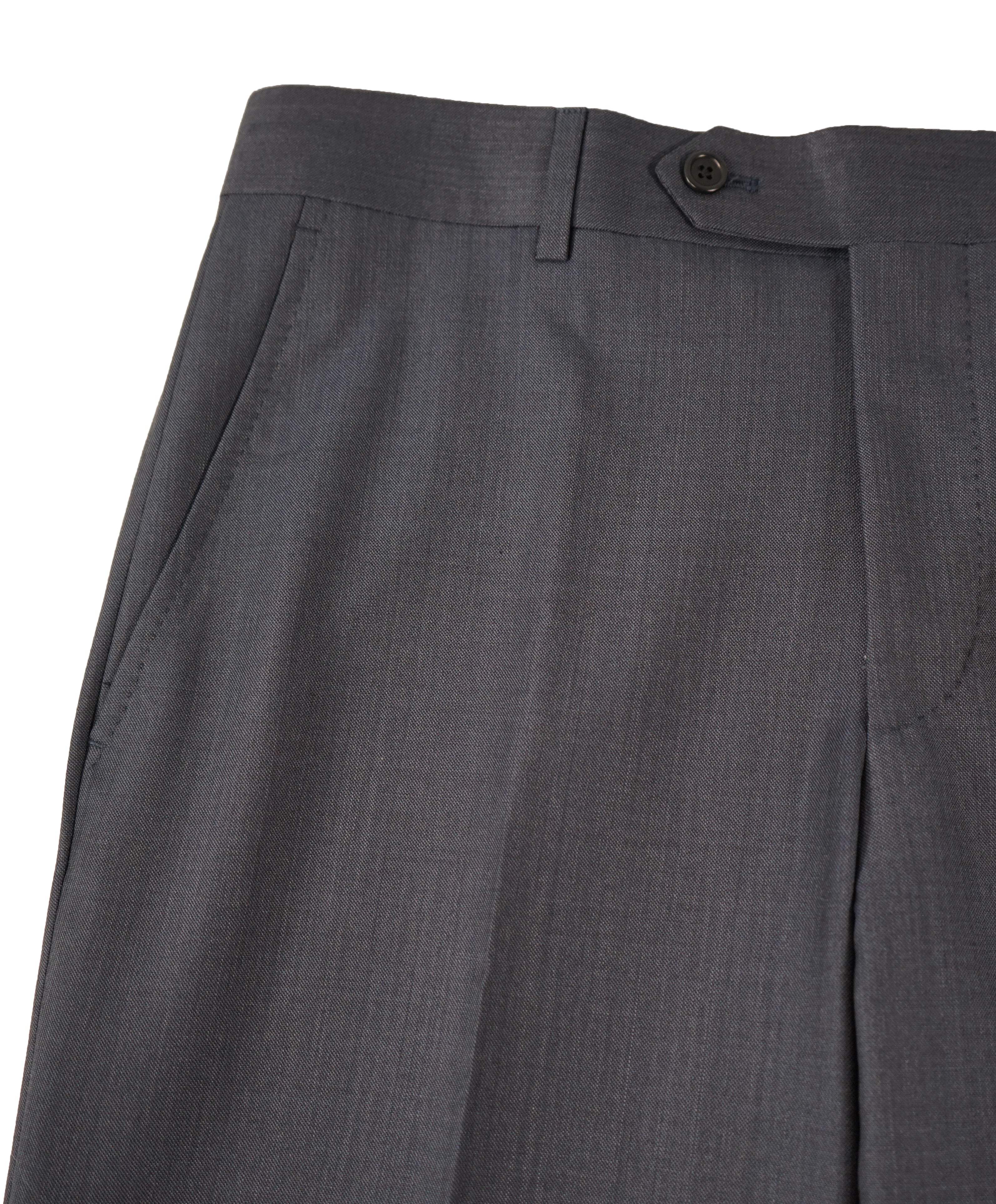 SAKS FIFTH AVE - Medium Blue MADE IN ITALY Flat Front Dress Pants - 34W