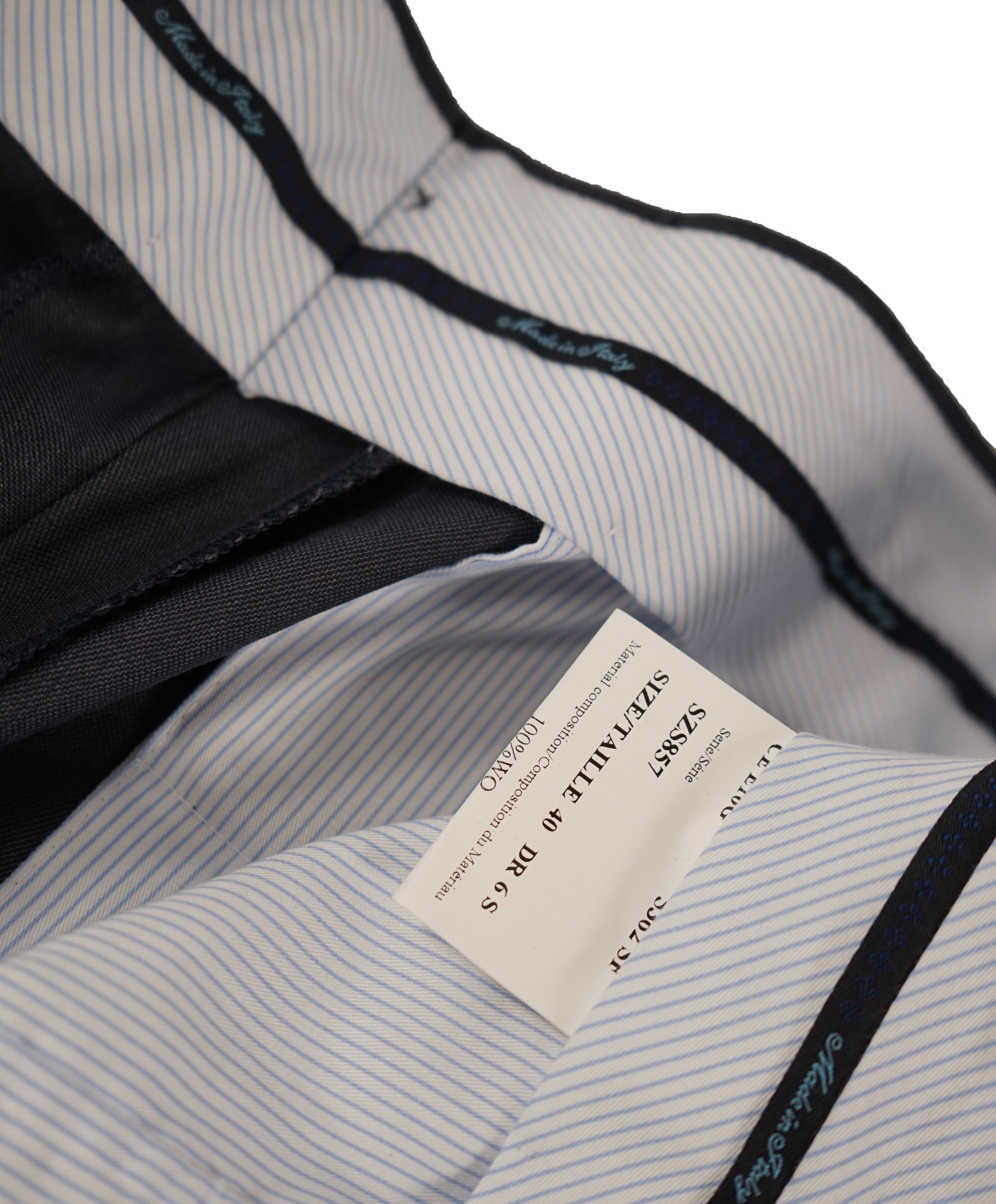 SAKS FIFTH AVE - Medium Blue MADE IN ITALY Flat Front Dress Pants - 34W