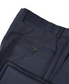 SAKS FIFTH AVE - Navy Wool / Silk MADE IN ITALY Flat Front Dress Pants - 30W