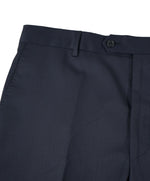 SAKS FIFTH AVE - Navy Wool / Silk MADE IN ITALY Flat Front Dress Pants - 34W