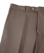 SAKS FIFTH AVE - Stone Gray Beige Wool Flat Front Dress Pants - 31W