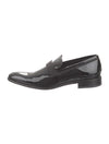 $720 SALVATORE FERRAGAMO - "Antoane" Black Patent Leather Tipped Loafer - 7D