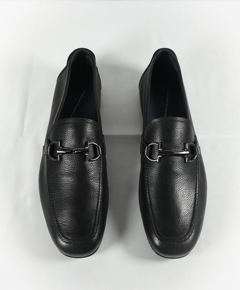 SALVATORE FERRAGAMO - “Nowell” Black Slip-On Ganccini Venetian Loafers - 7.5 EE