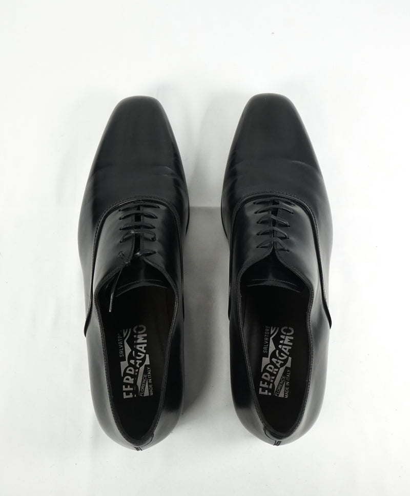 SALVATORE FERRAGAMO - “Dunn” Fedele style Black Oxford W Rubber Sole - 10 EE