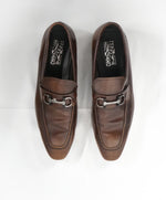 SALVATORE FERRAGAMO - “Dinamo” 2 Tone Gancini Bit Brown Leather Loafers - 13 EE