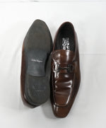 SALVATORE FERRAGAMO - “Dinamo” 2 Tone Gancini Bit Brown Leather Loafers - 13 EE