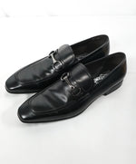 SALVATORE FERRAGAMO - “Dinamo” 2 Tone Gancini Bit Black Leather Loafers - 10 D